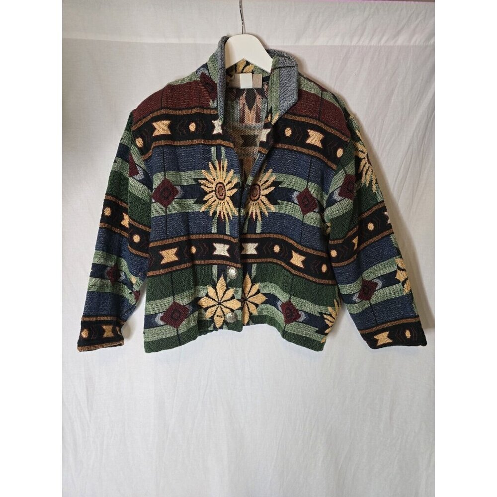 Vintage Painted Pony Southwest Aztec Tapestry Coat Size Small Women’s